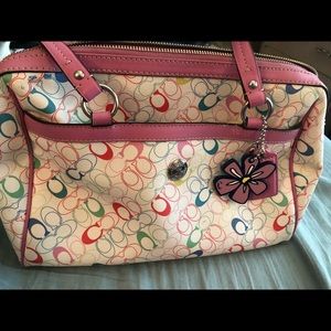 Coach multi colored handbag